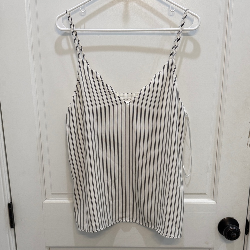 Socialite Black and White Striped Camisole